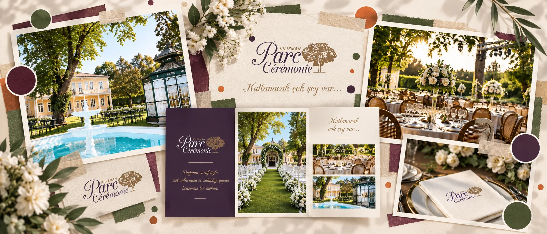 Parc Cérémonie identity, printed materials and garden event venues