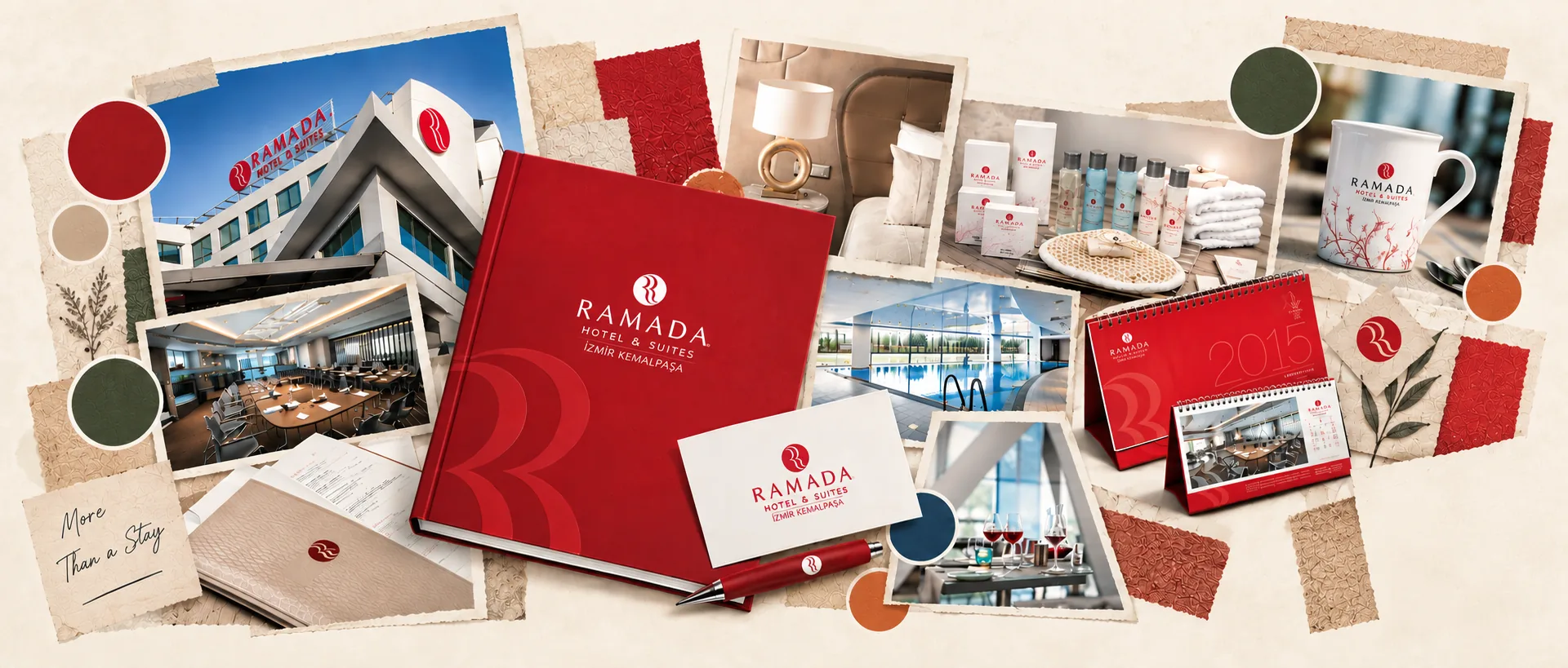 Ramada Hotel & Suites Kemalpaşa brand book, stationery, calendar and guest amenities